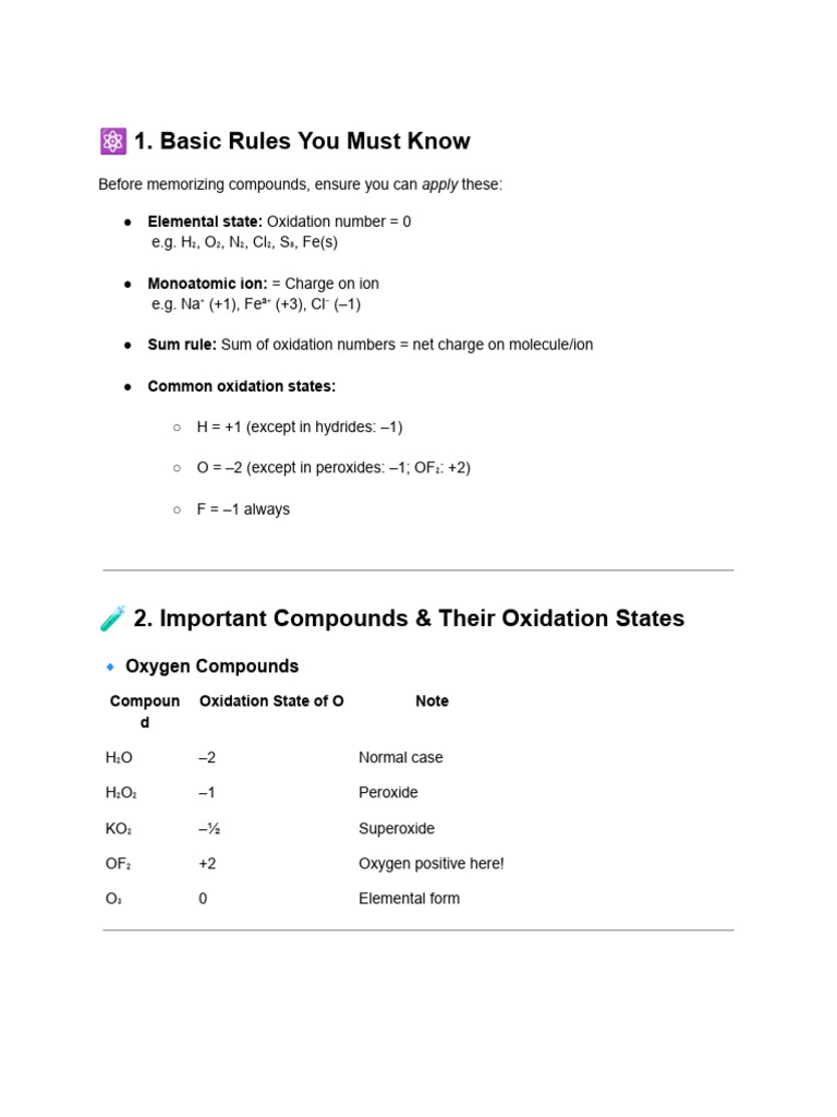 Redox Oxidation States | PDF | Chlorine | Redox