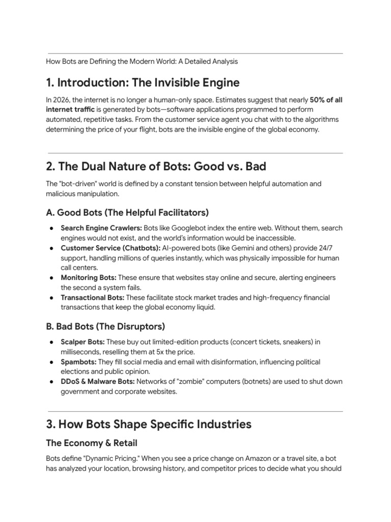 Bots Defining The Modern World | PDF | Internet Bot | Cyberspace