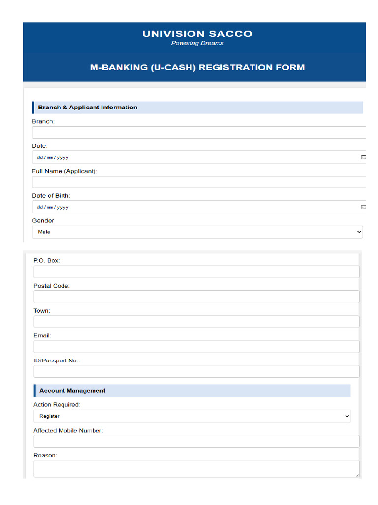 Bank Formm | PDF