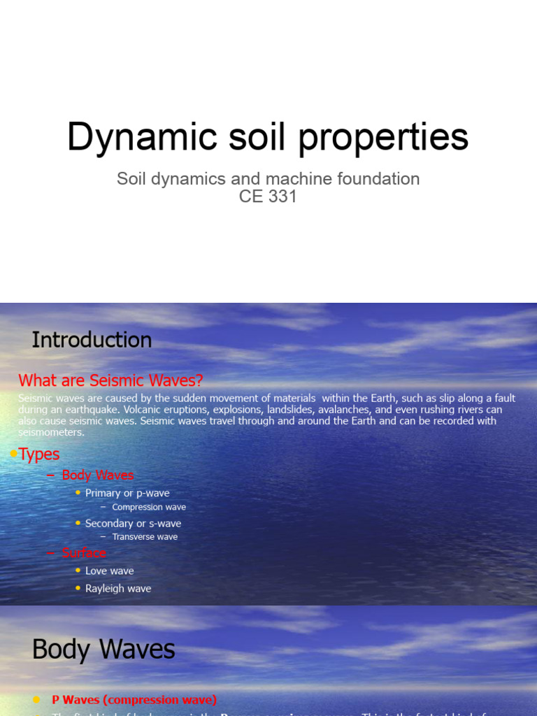Dynamic Soil Properties | PDF | Waves | Viscoelasticity