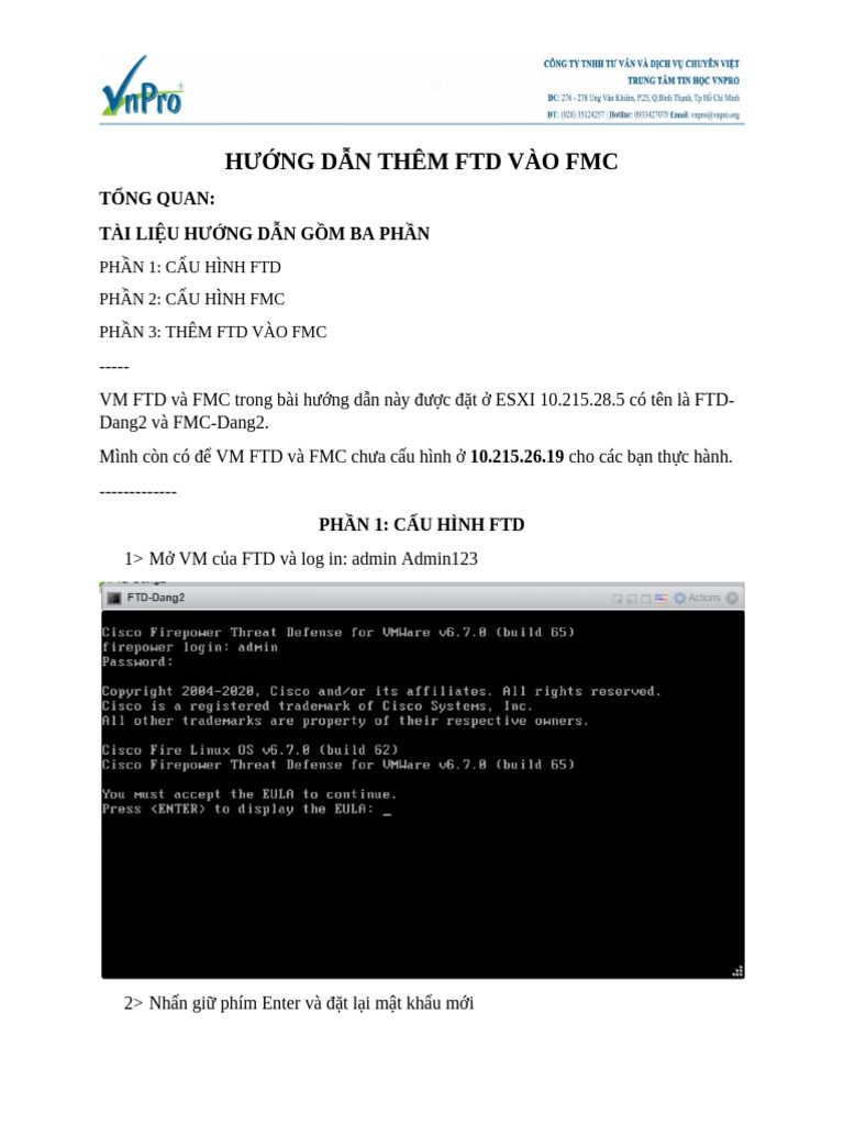 Cách Cấu Hình Và Thêm FTD Vào FMC | PDF