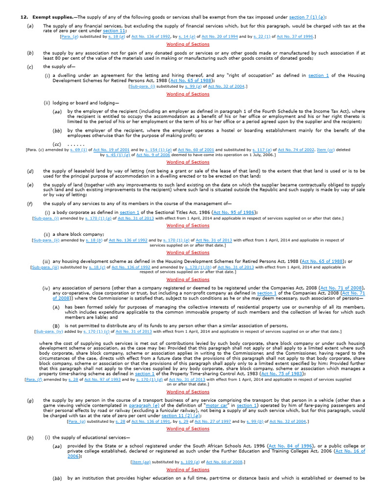 Exempt Supplies | PDF | Taxes | Property
