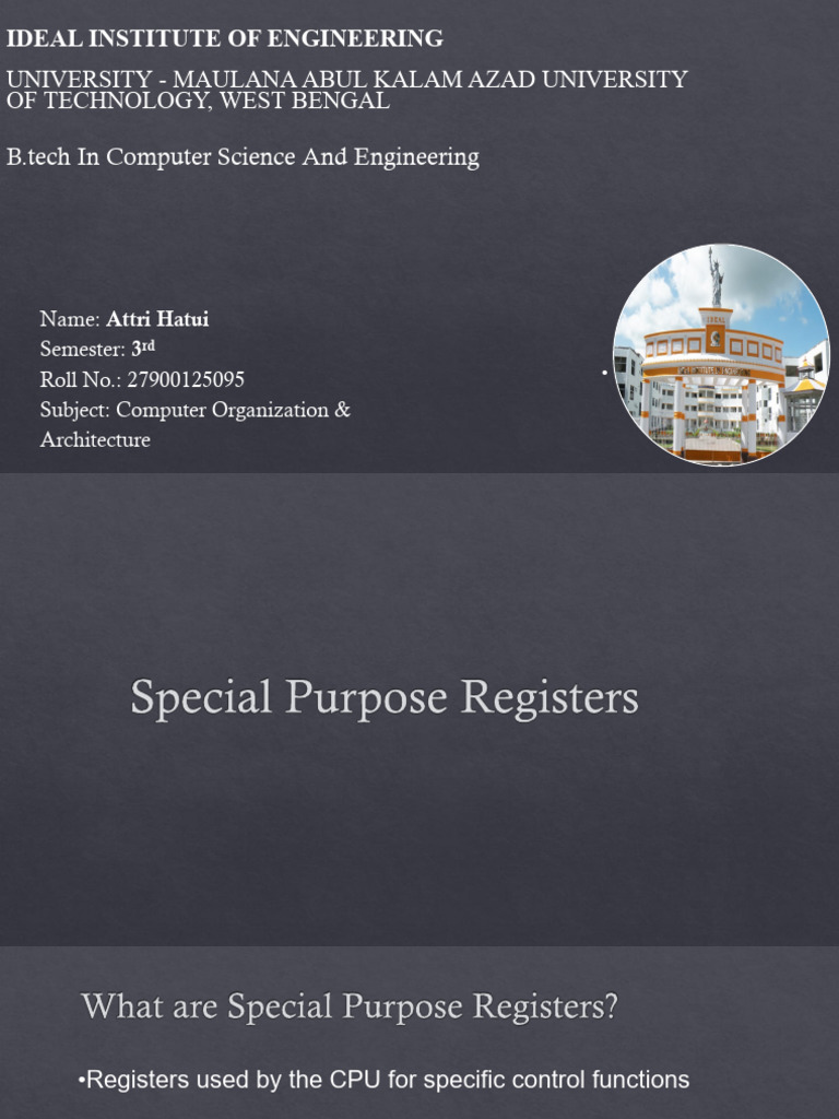 Special Purpose Registers CA1 | PDF | Central Processing Unit ...