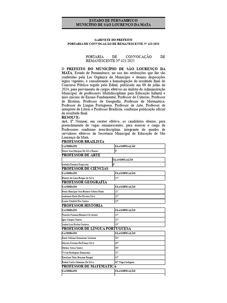 N 421 Remanescente | PDF