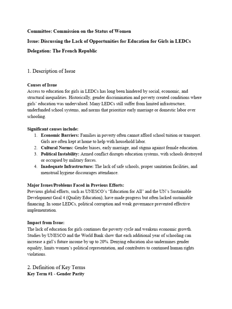 CSW French Republic SEOMUN XXVIII Position Paper | PDF | Developing ...