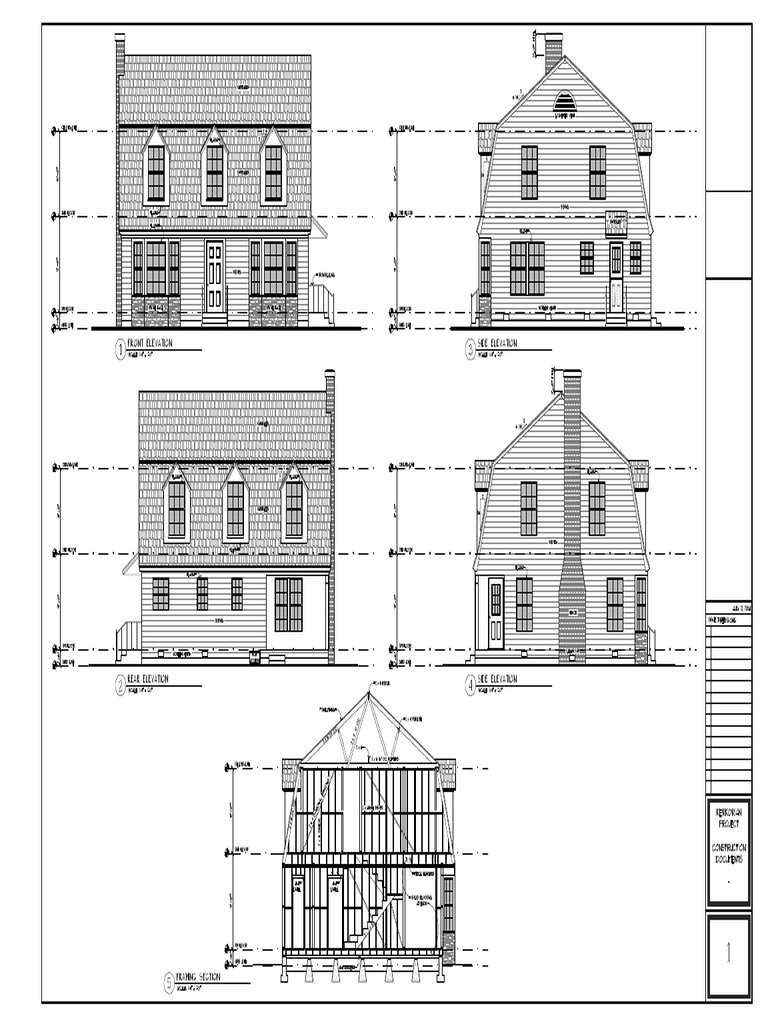 Kerkorian Project Elevs - Work-Elevations & Section | PDF