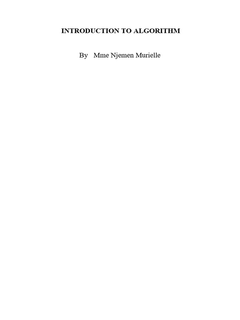 Introduction To Algorithm (Récupération Automatique) | PDF | Algorithms ...