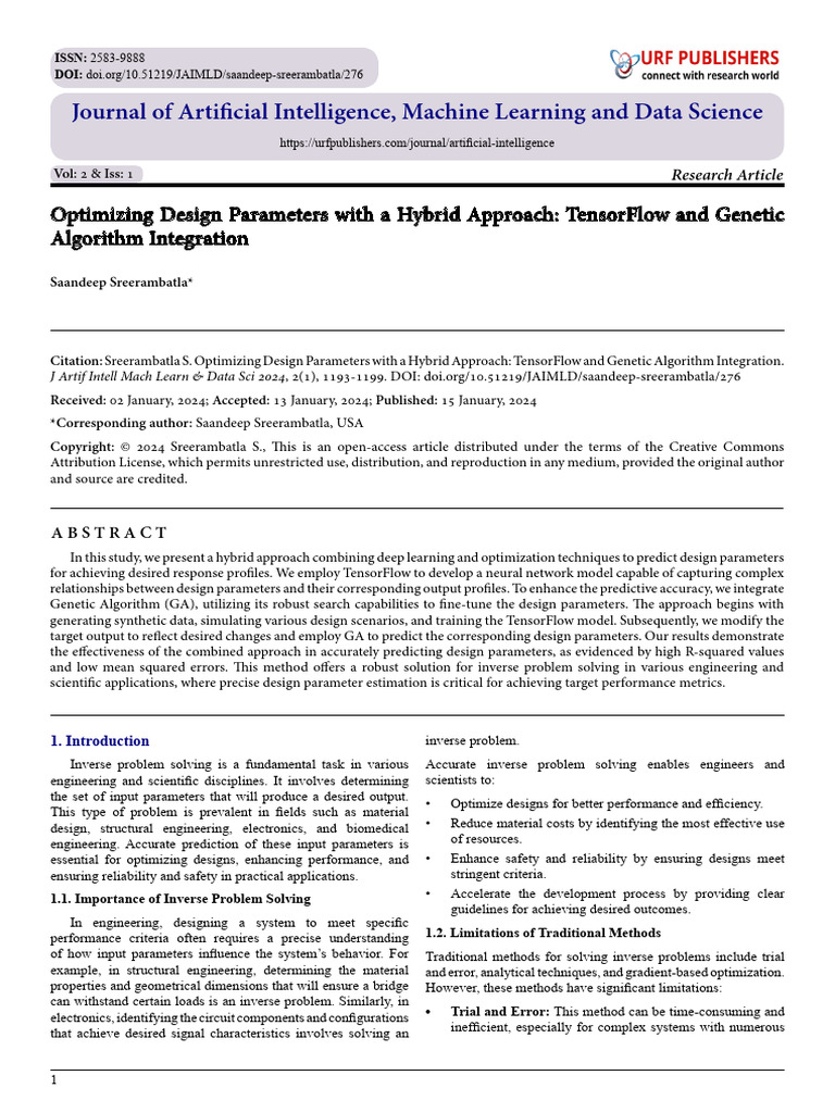 Optimizing Design Parameters With A Hybrid Approach: TensorFlow and ...