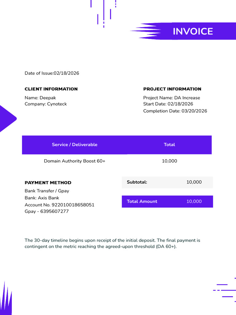 Invoice - DA 60+ | PDF