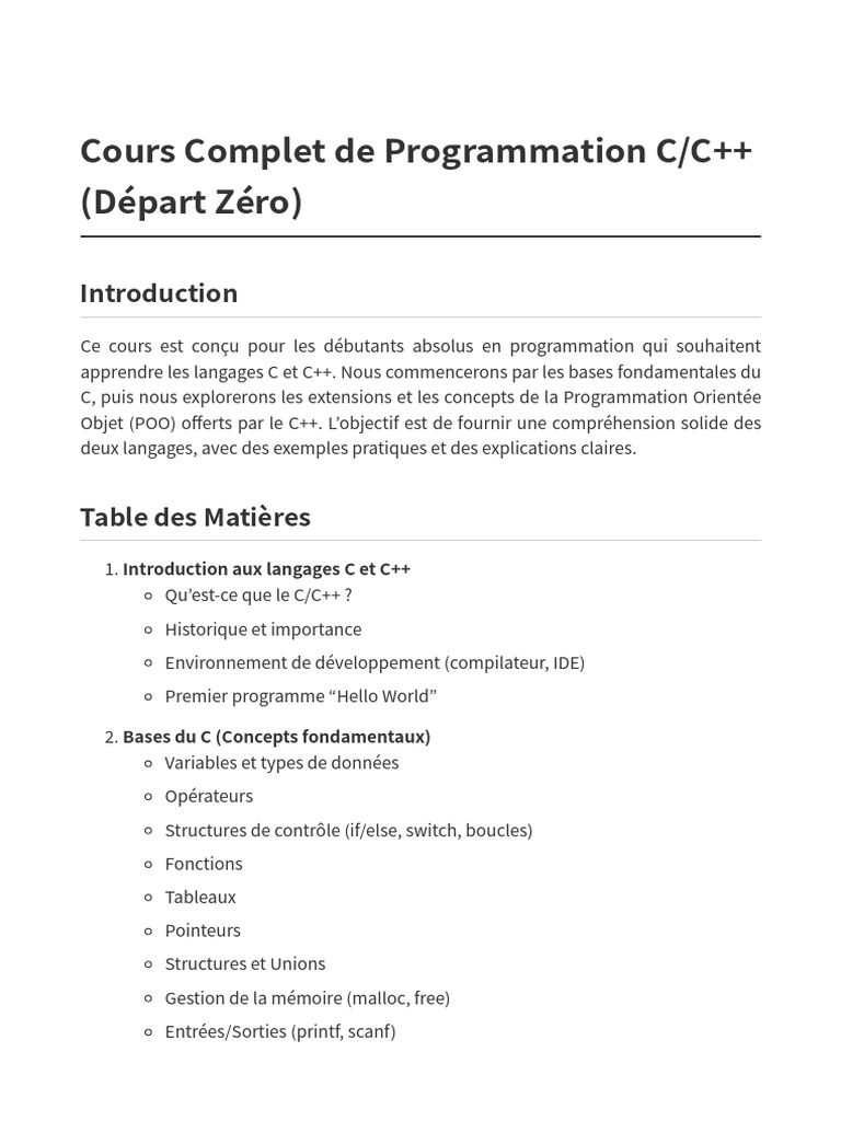 Cours Complet C CPP AZ | PDF | C ++ | Environnement de développement