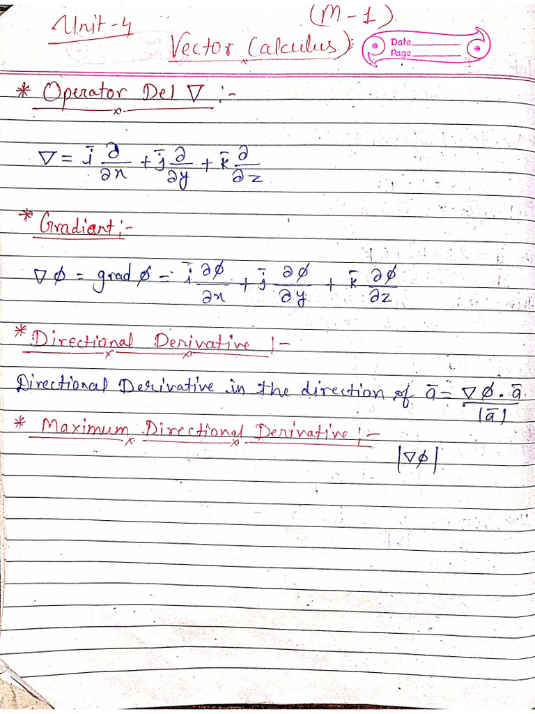 M-1 Unit - 4 Vector Calculus (2025) | PDF