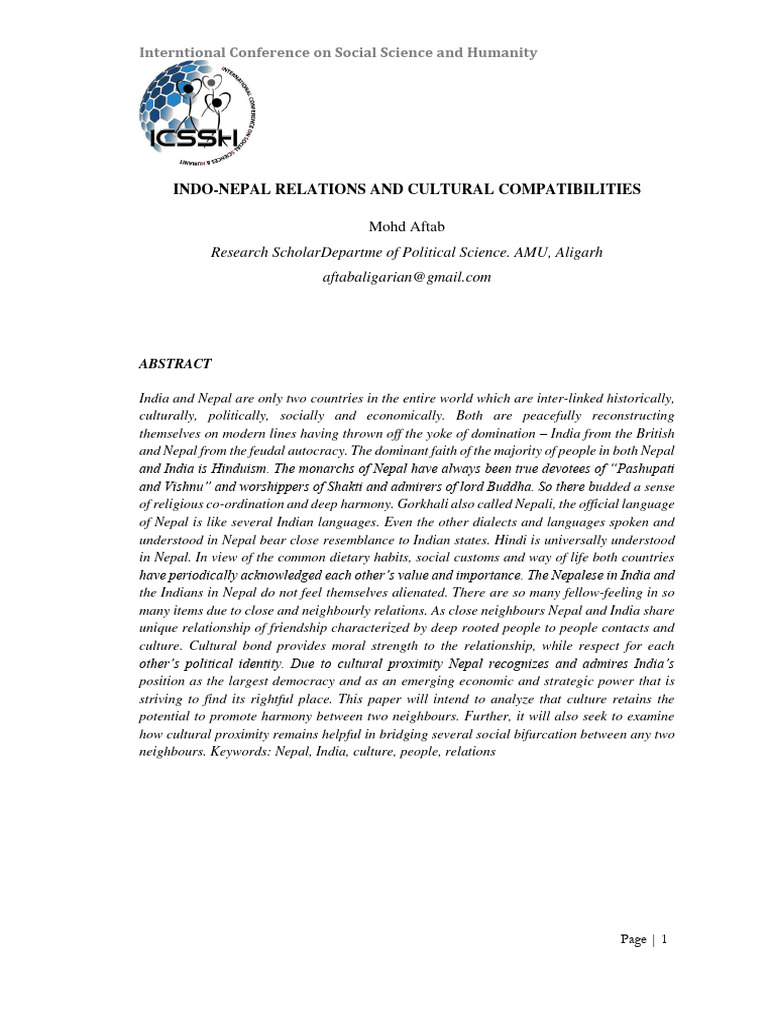 Indo Nepal Relations and Cultural Compat | PDF | Nepal