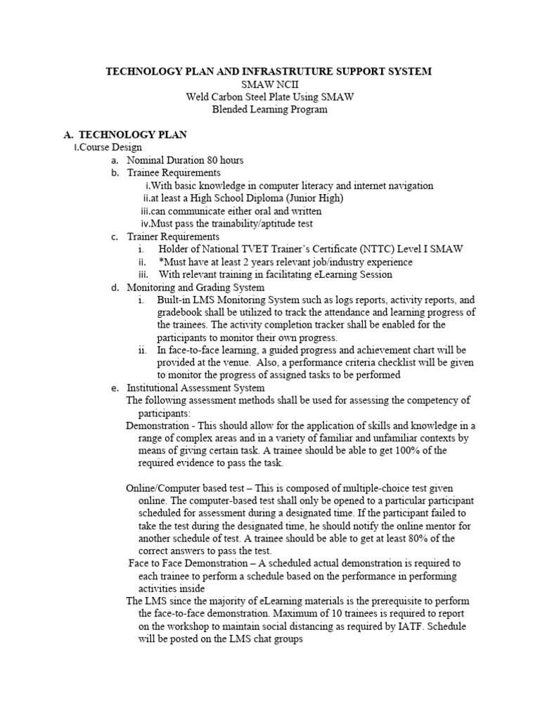 Technology Plan and Infrastructure Sample | PDF | Educational ...