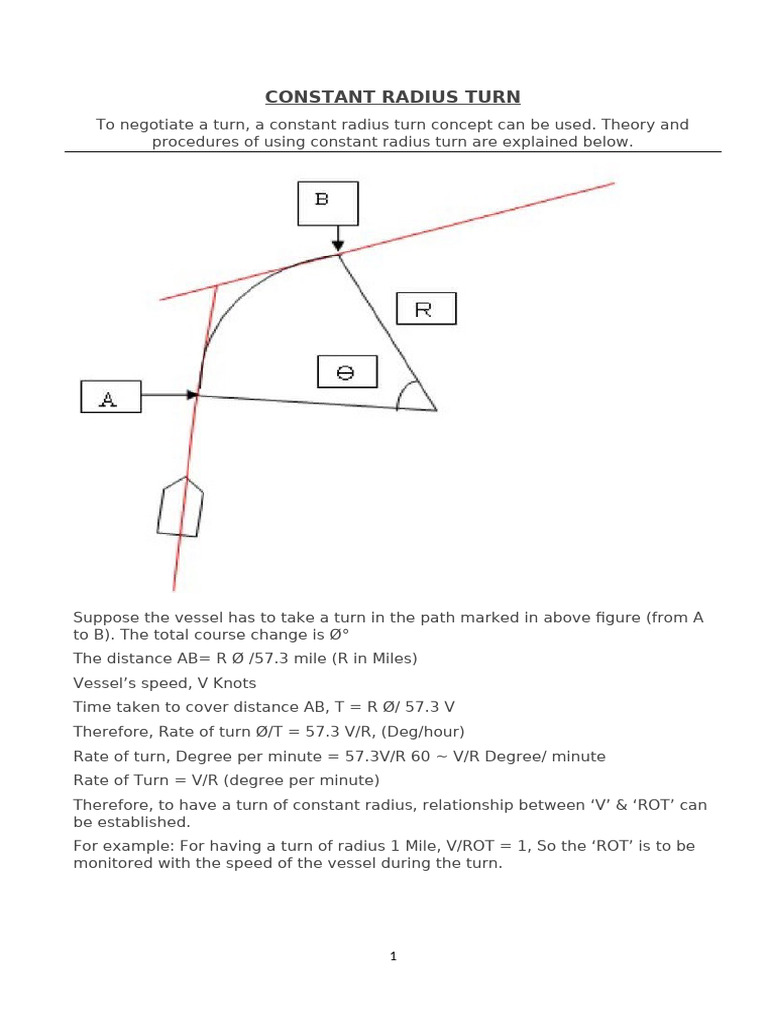 Constant Radius Turn | PDF