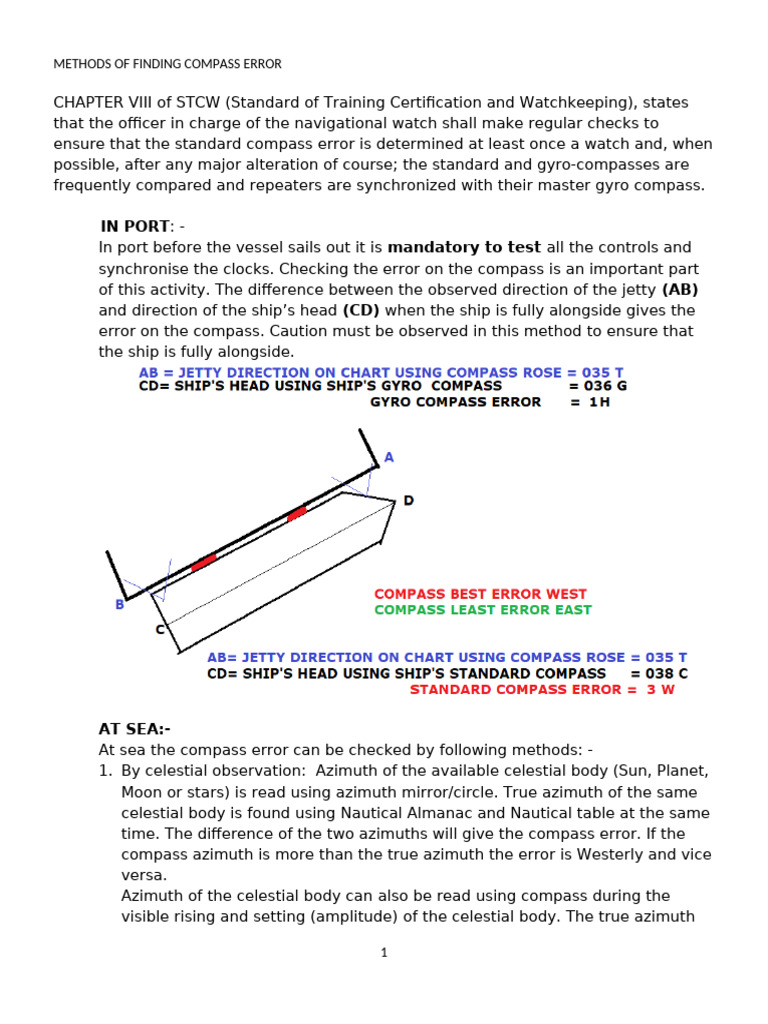 Methods To Find Compass Error | PDF | Compass | Navigation