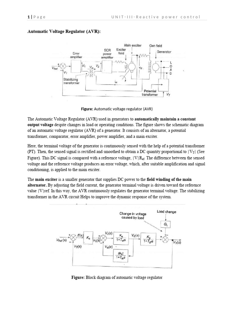 The Automatic Voltage Regulator | PDF
