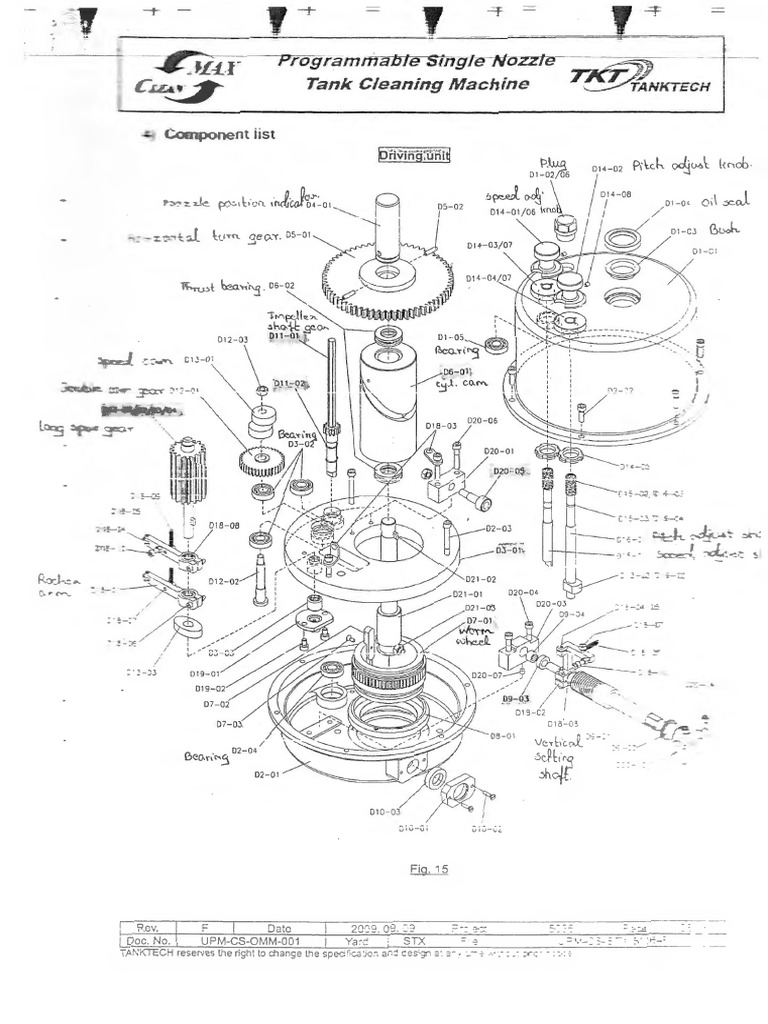 Fixed Tank Cleaning Machine Parts | PDF