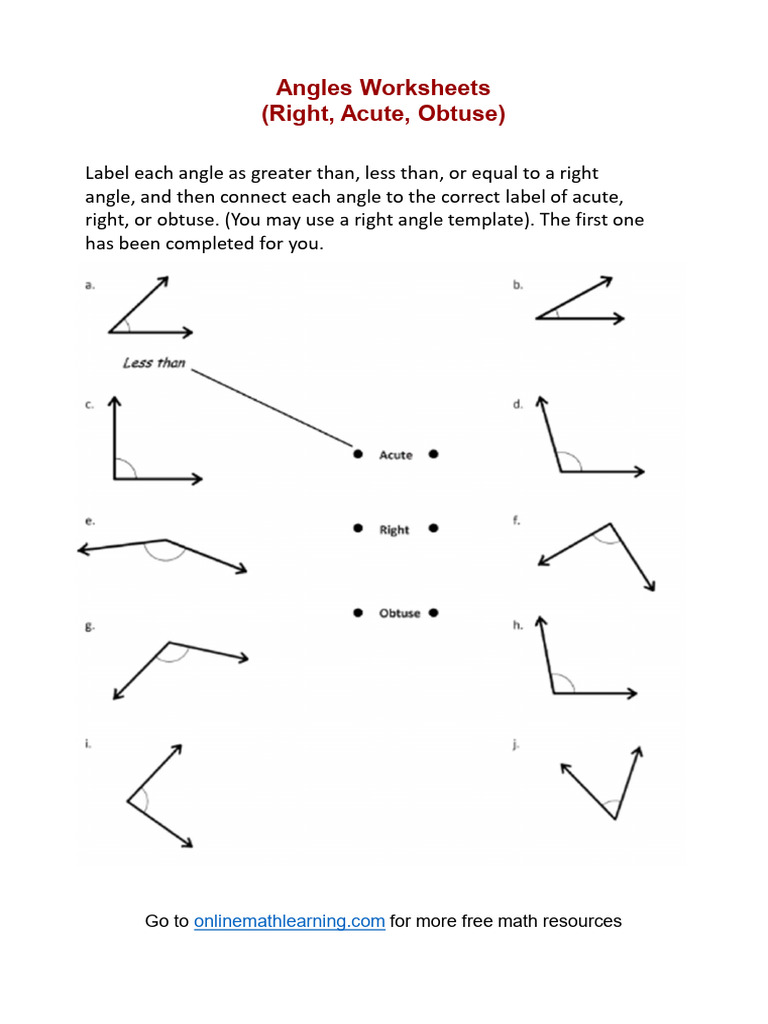 Angle Worksheets1 | PDF