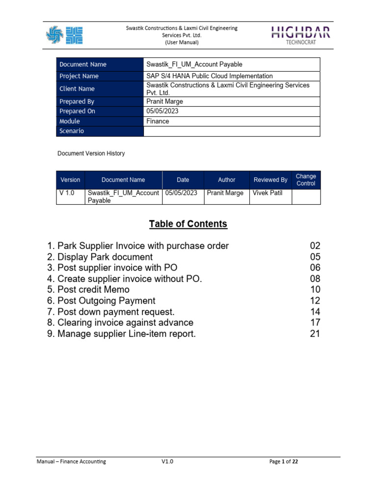 FI - Accounts Payable | PDF | Invoice