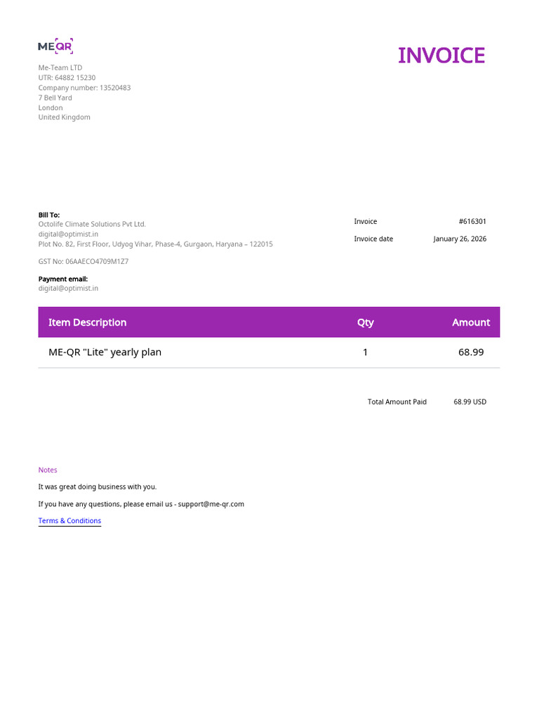 Me QR Invoice | PDF