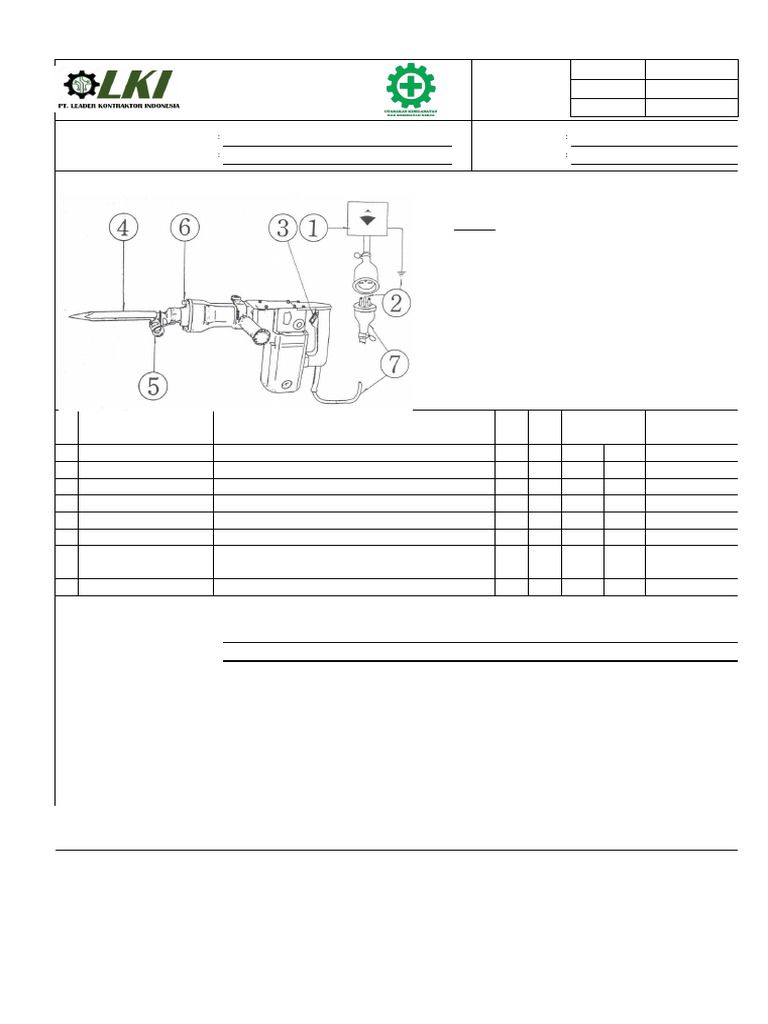Form Checklist Inspeksi Hammer Drill | PDF