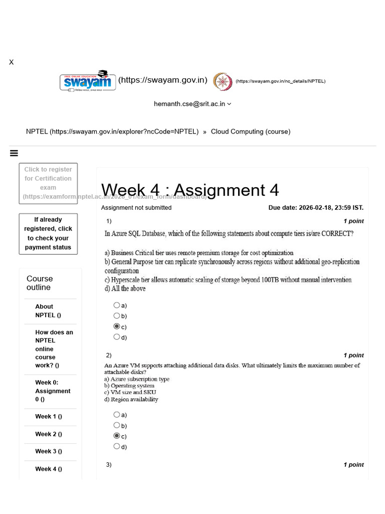 Cloud Computing - Week 4 Assignment Answers | PDF | Computing ...