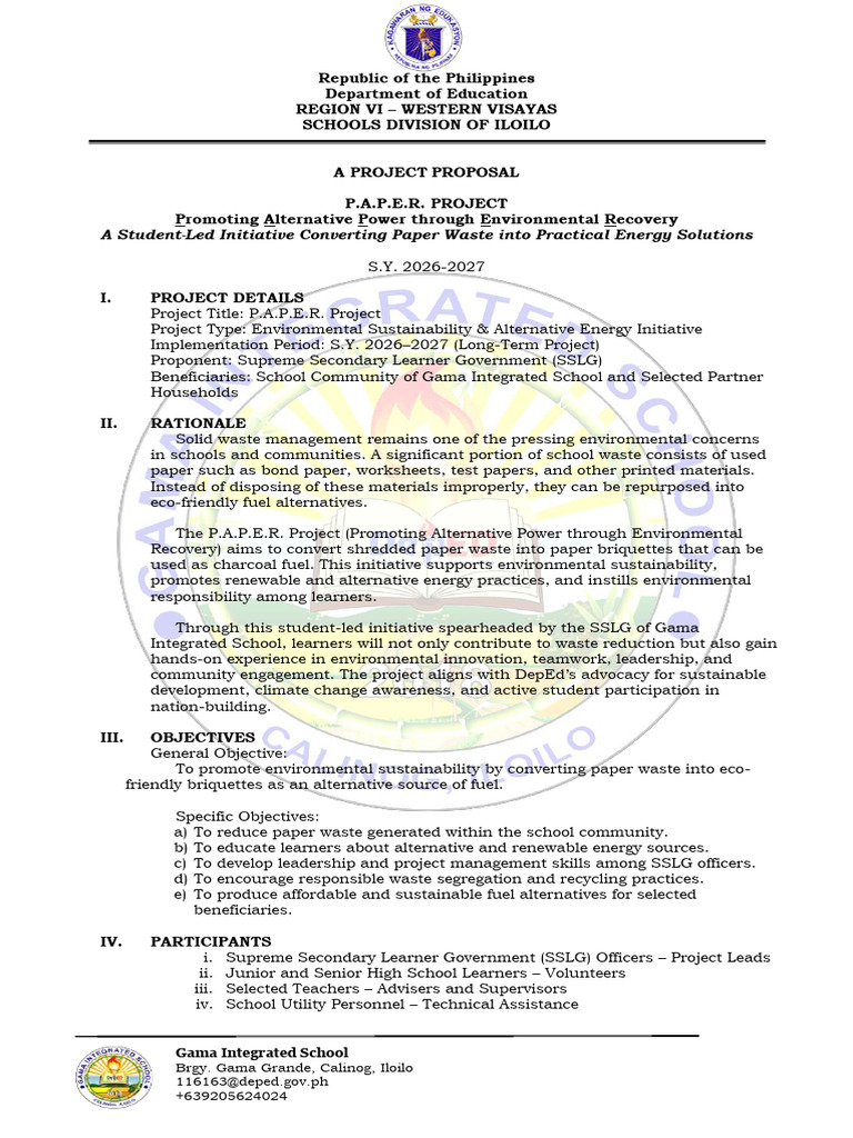 Project Proposal SSLG | PDF | Waste | Climate Change Mitigation