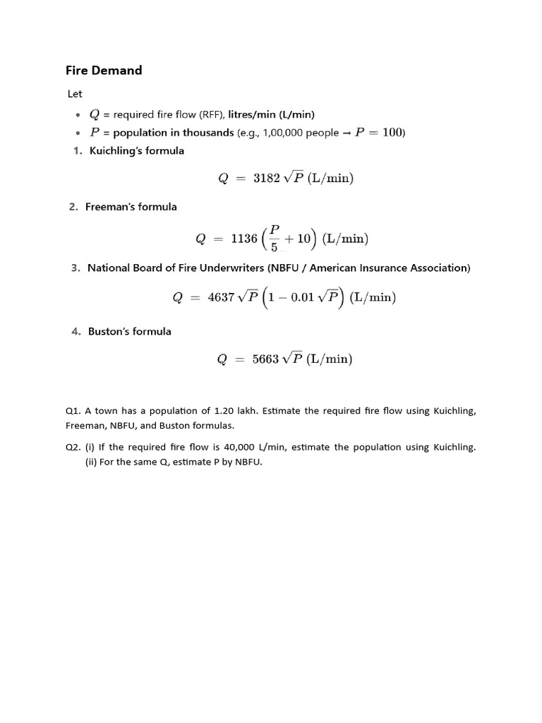 Fire Demand Qs | PDF