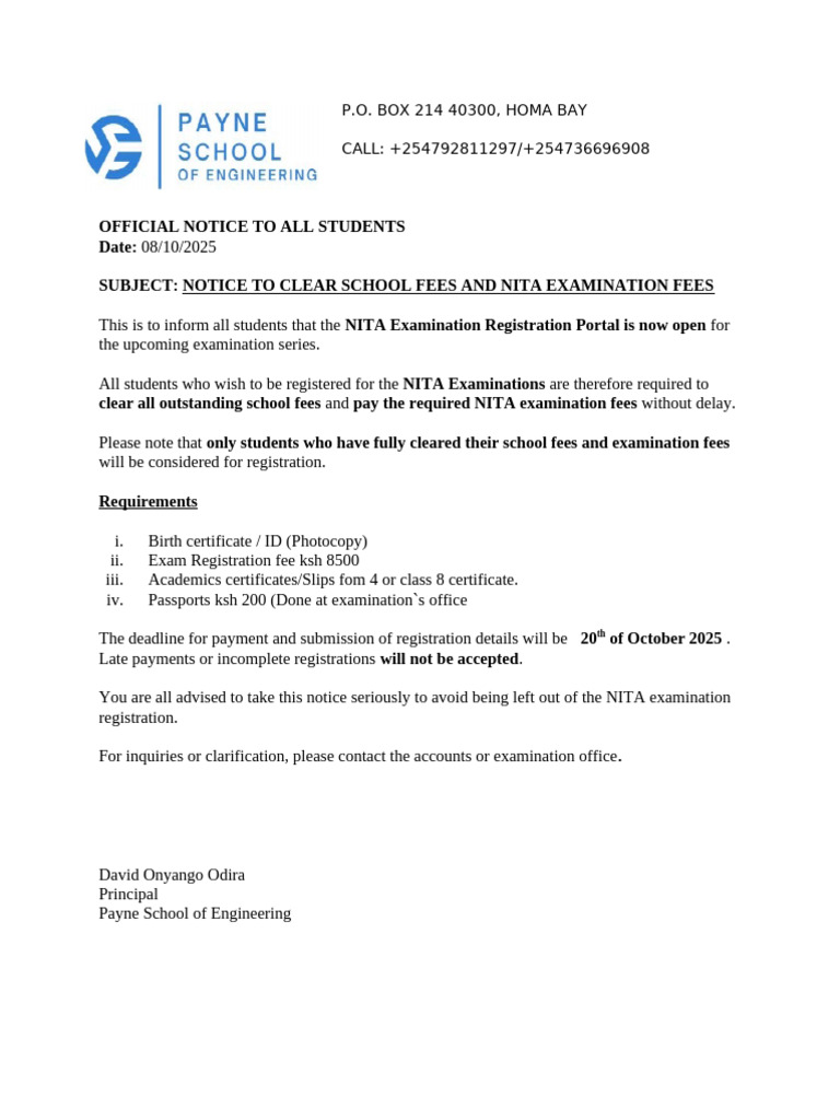 Notice To All Students | PDF