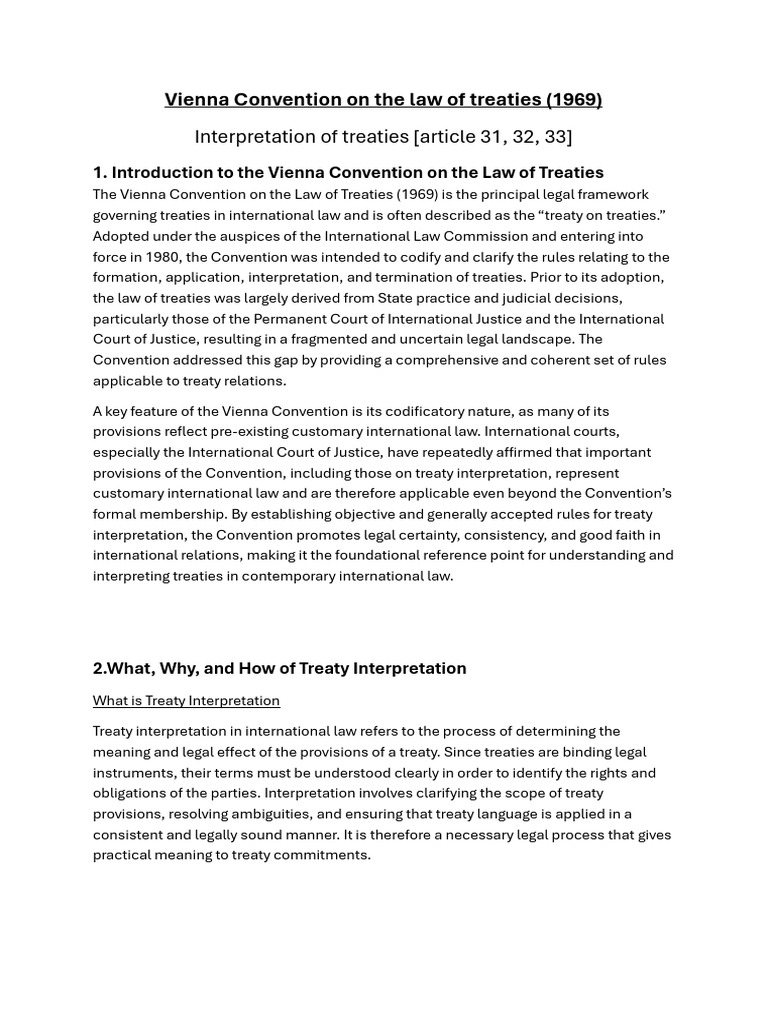 Vienna Convention On The Law of Treaties | PDF | Treaty | International Law