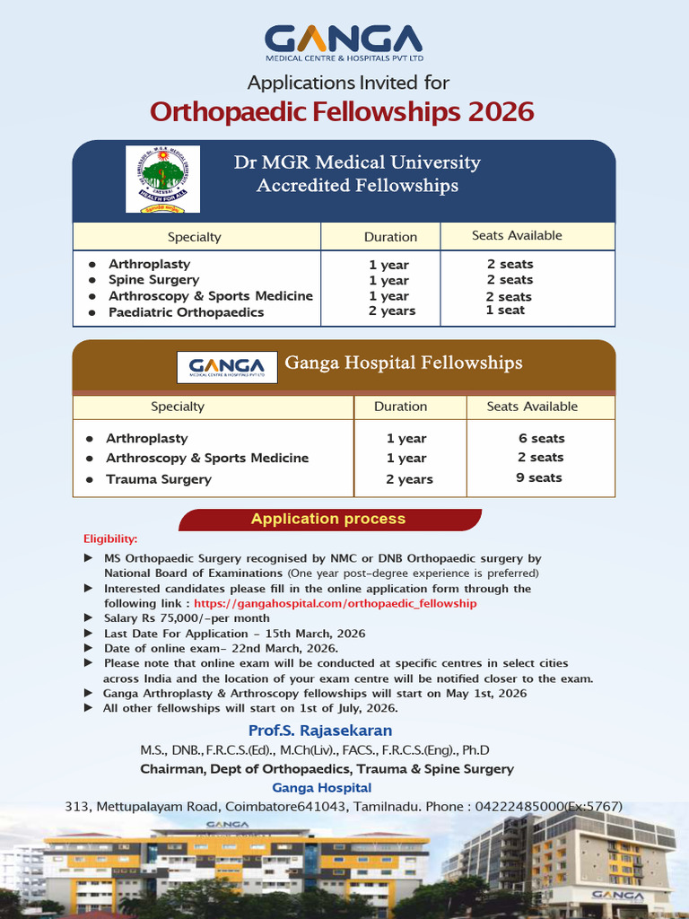 Orthopaedic Fellowship 2026 | PDF | Orthopedic Surgery | Health Care