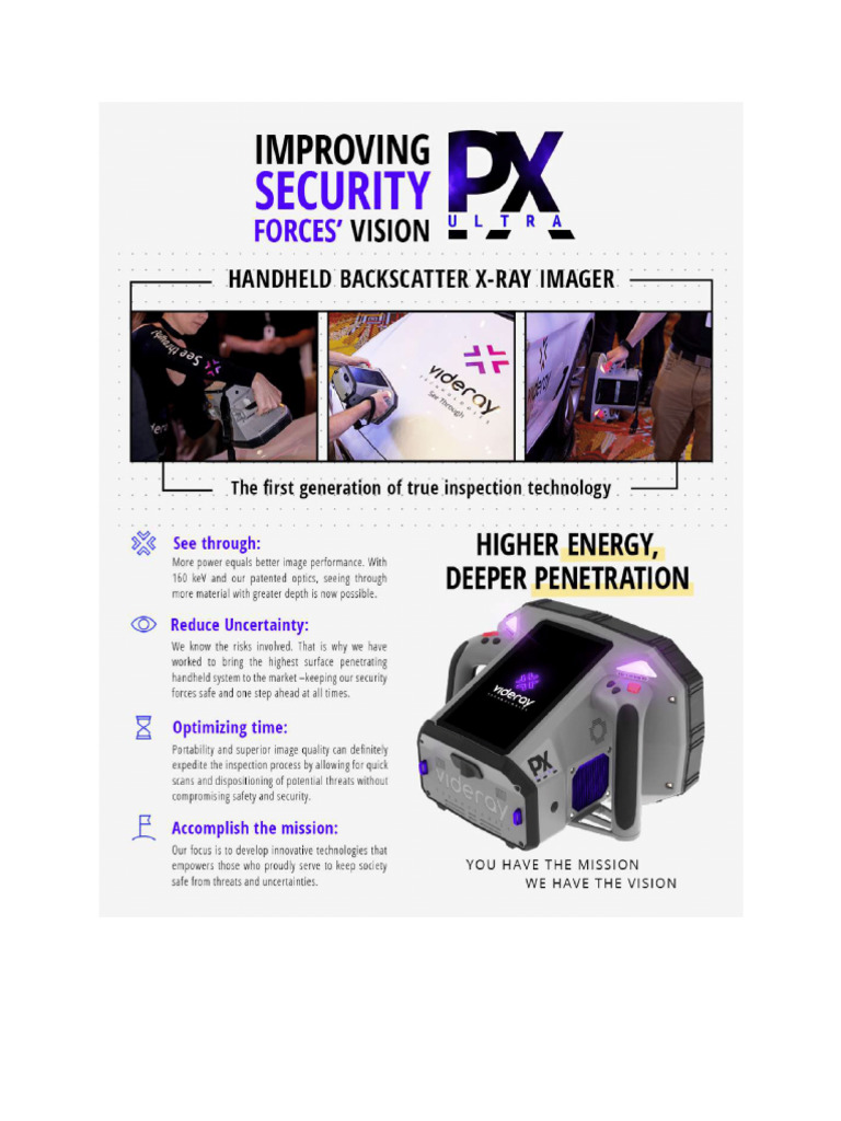 Brochure. Handheld Backscatter X-Ray Imager PX Ultra 2. Videray. Eng | PDF