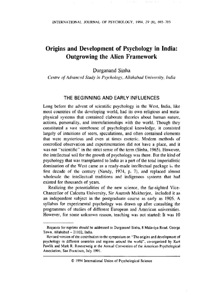 1.origins and Development of Psychology in India | PDF