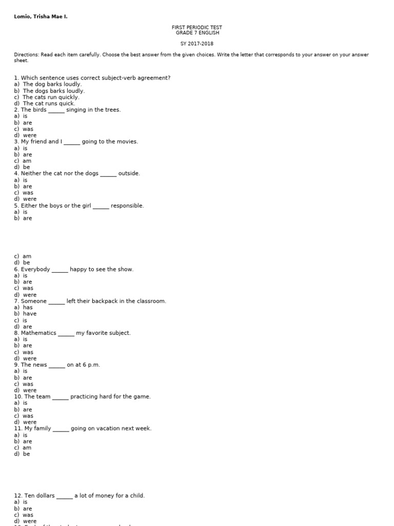 1st Quarter Examination | PDF | Linguistics | Syntax
