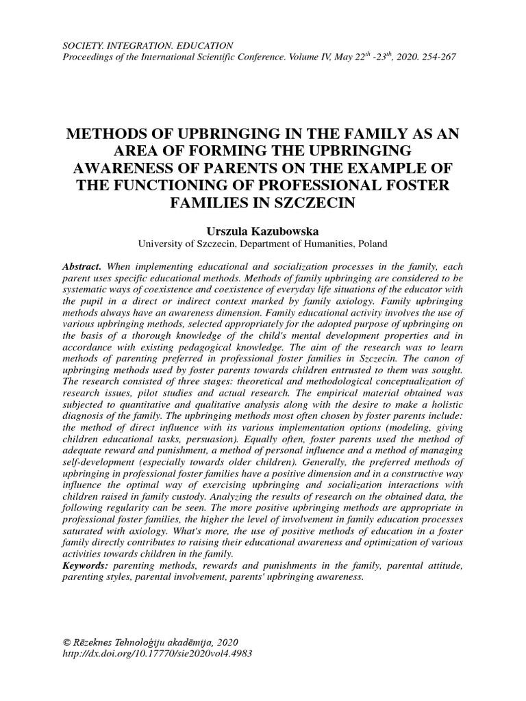 Methods of Upbringing in The Family As A | PDF | Attitude (Psychology ...