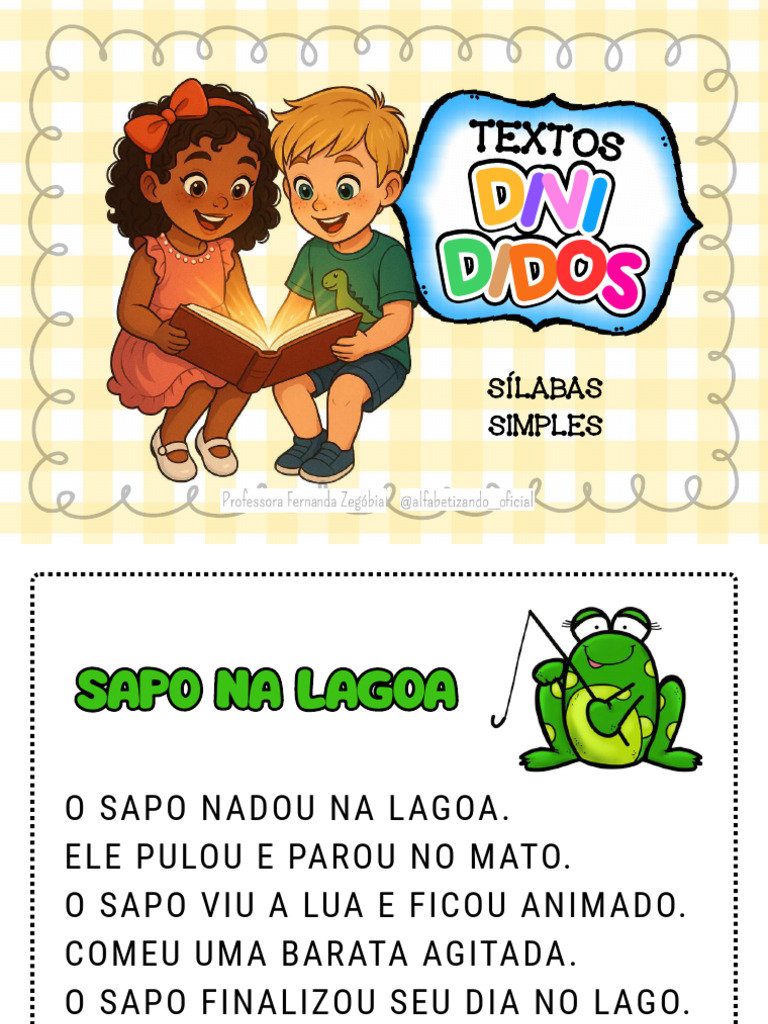 Apostila Textos Divididos Sílabas Simples | PDF