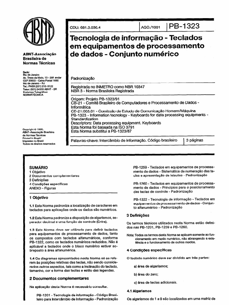 NBR 10347 - 1991 - Tecnologia de Informacao - Teclados em Equipamentos ...