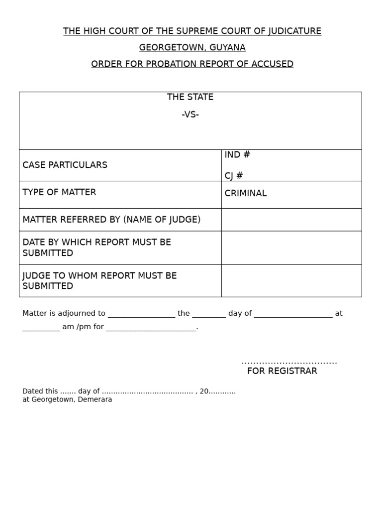 Criminal - Probation Report Template | PDF