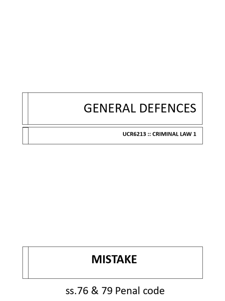 General Defences | PDF | Insanity Defense | Assault