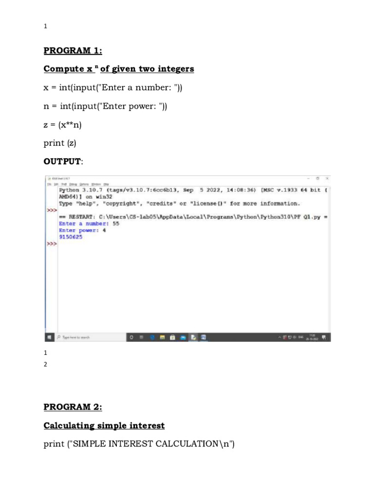 11th - Practical File For Print 2024-25 | PDF | Computer Programming ...