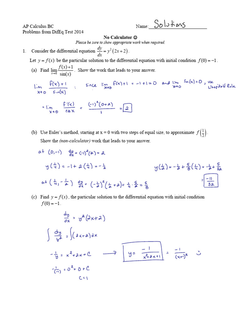 Chapter 9 Review in Class Solutions | PDF