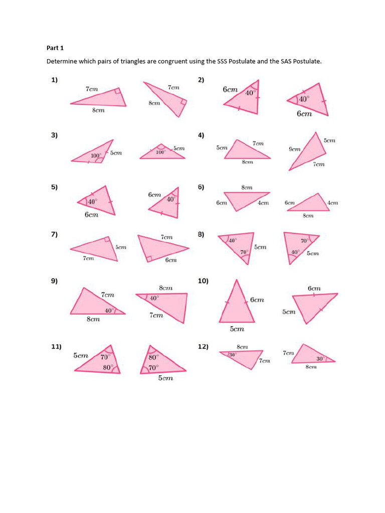 Practice SSS and SAS | PDF