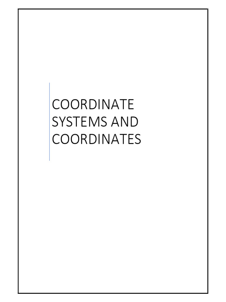 Coordinate Systems and Coordinates | PDF | Analytic Geometry ...