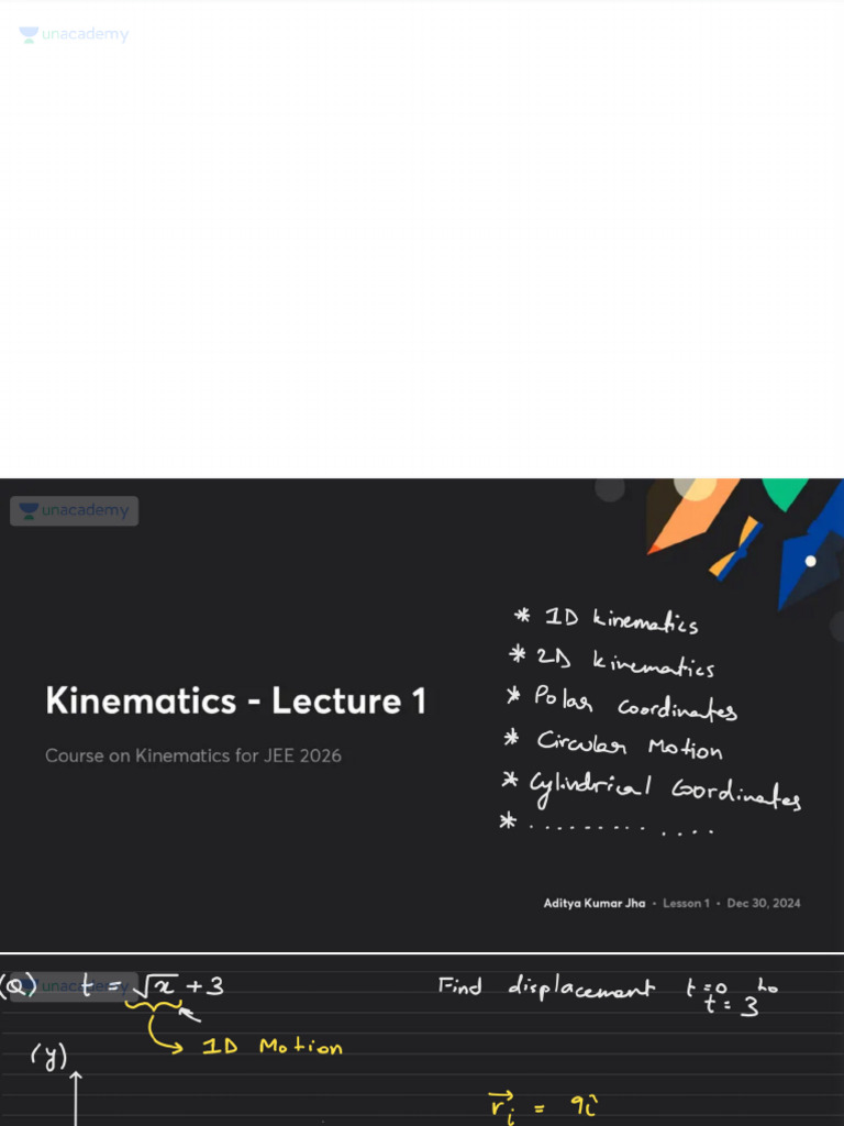 Kinematics Lecture 1 With Anno | PDF