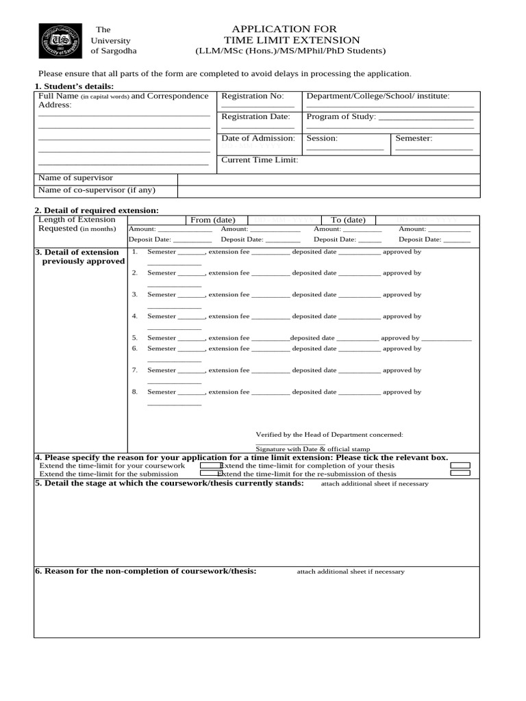 Revised Application Form Ext MPhil (Vide No 572 Dated 28-08-2020 ...