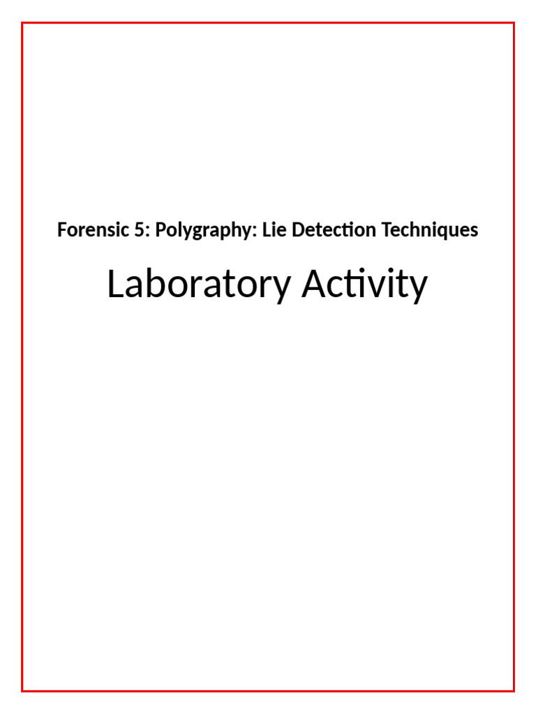 Forensic 5 Laboratory Activity | PDF | Polygraph | Human Communication