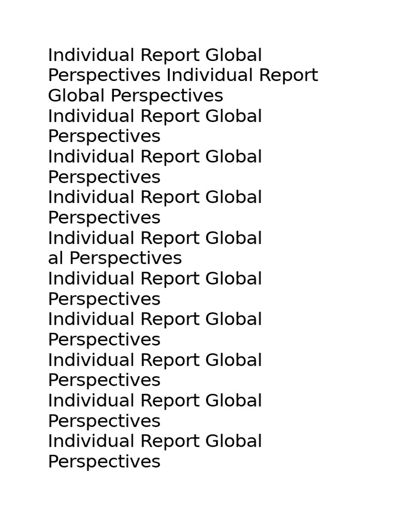 Individual Report Global Perspectives | PDF