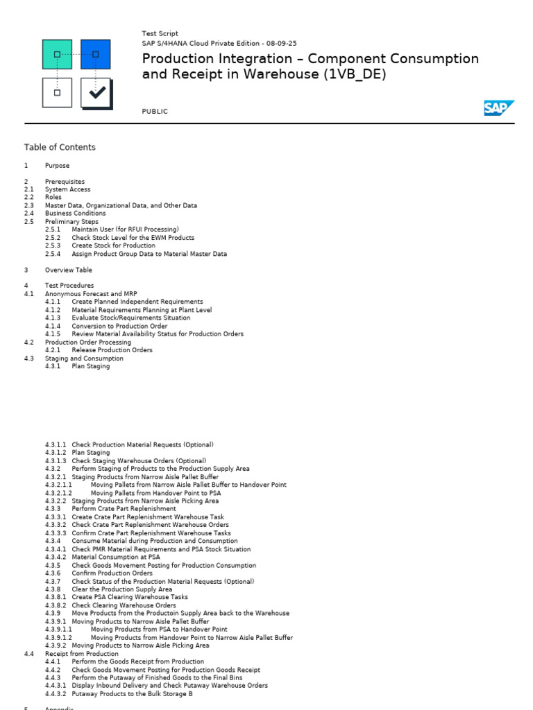 1VB S4hana2025-Fps0 BPD en de | PDF | Warehouse | Business