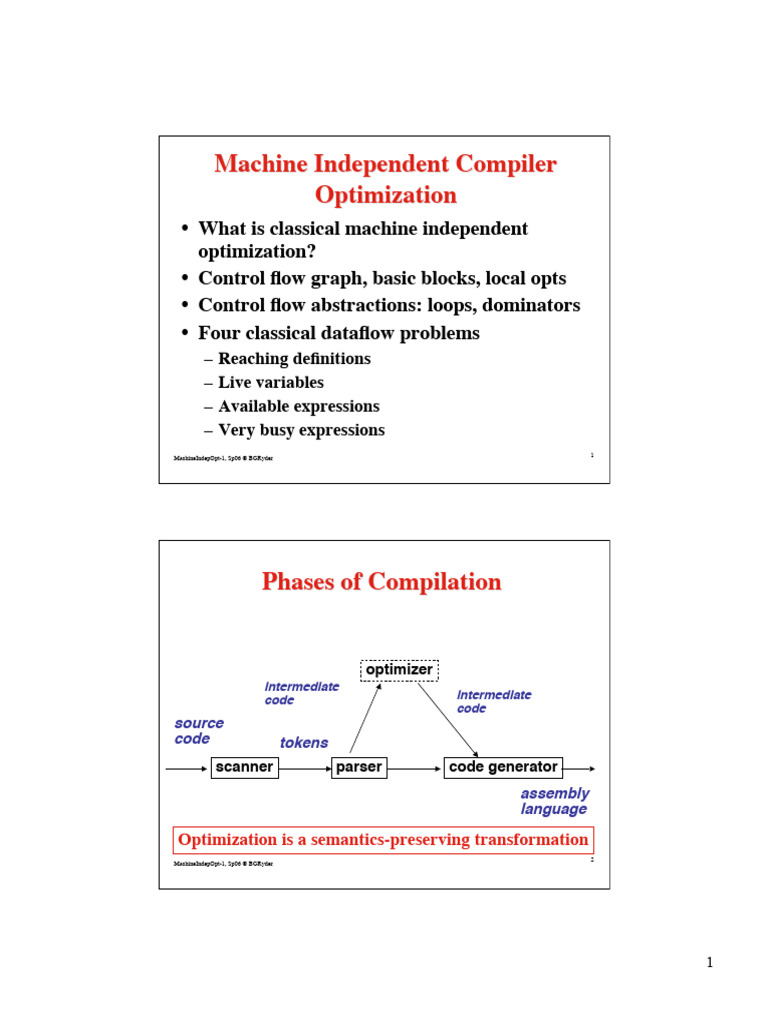 Machine Independent Compiler Optimization | PDF | Software Engineering ...
