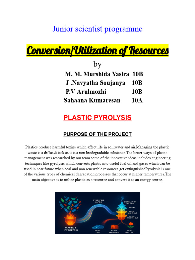Junior Scientist Program | PDF | Pyrolysis | Fuels